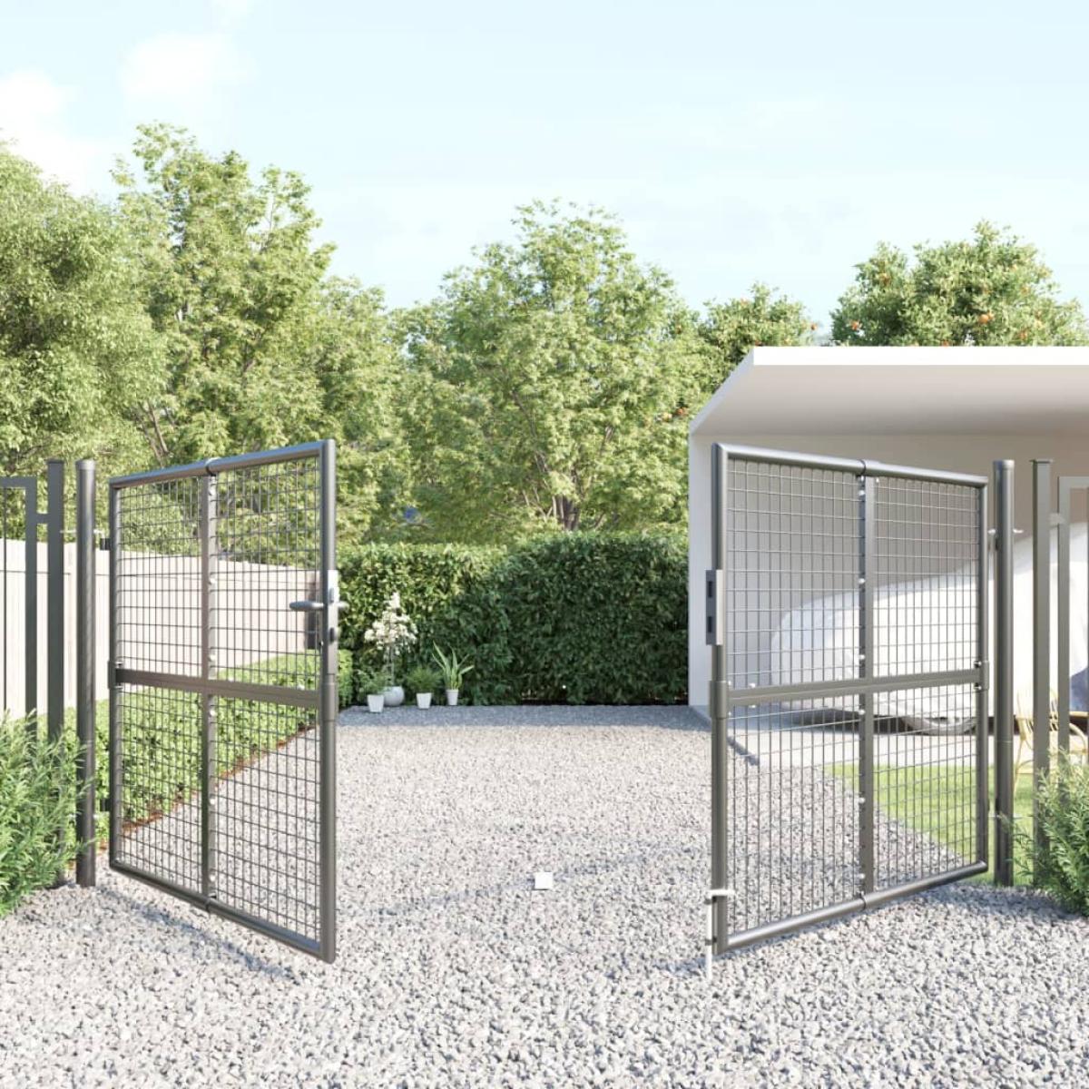 Puerta de malla de jardín acero galvanizado antracita 300x175cm
