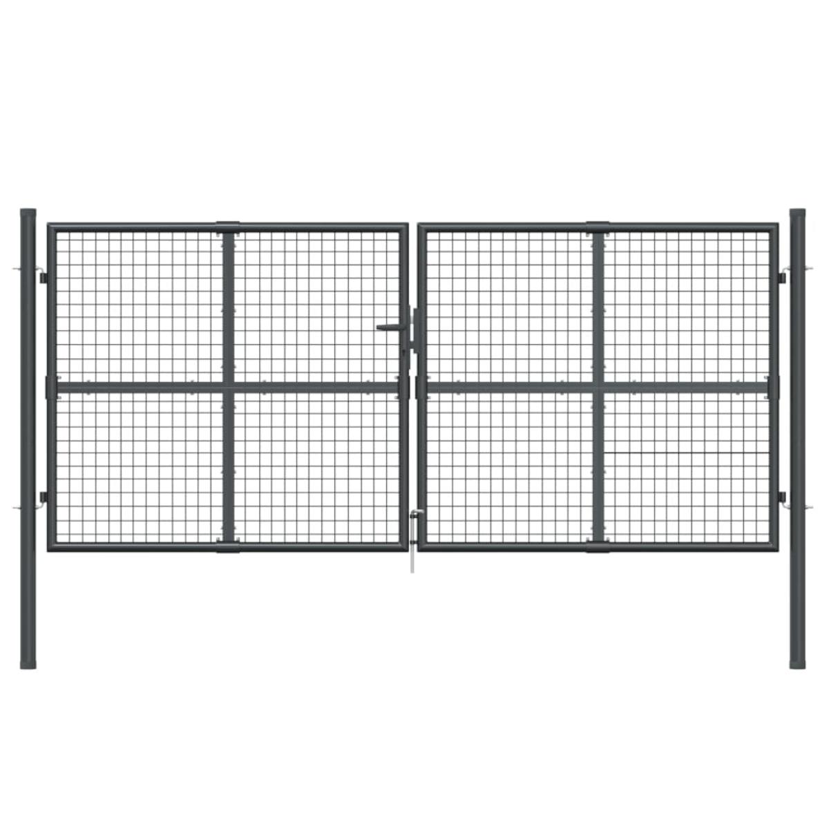 Puerta de malla de jardín acero galvanizado antracita 300x175cm