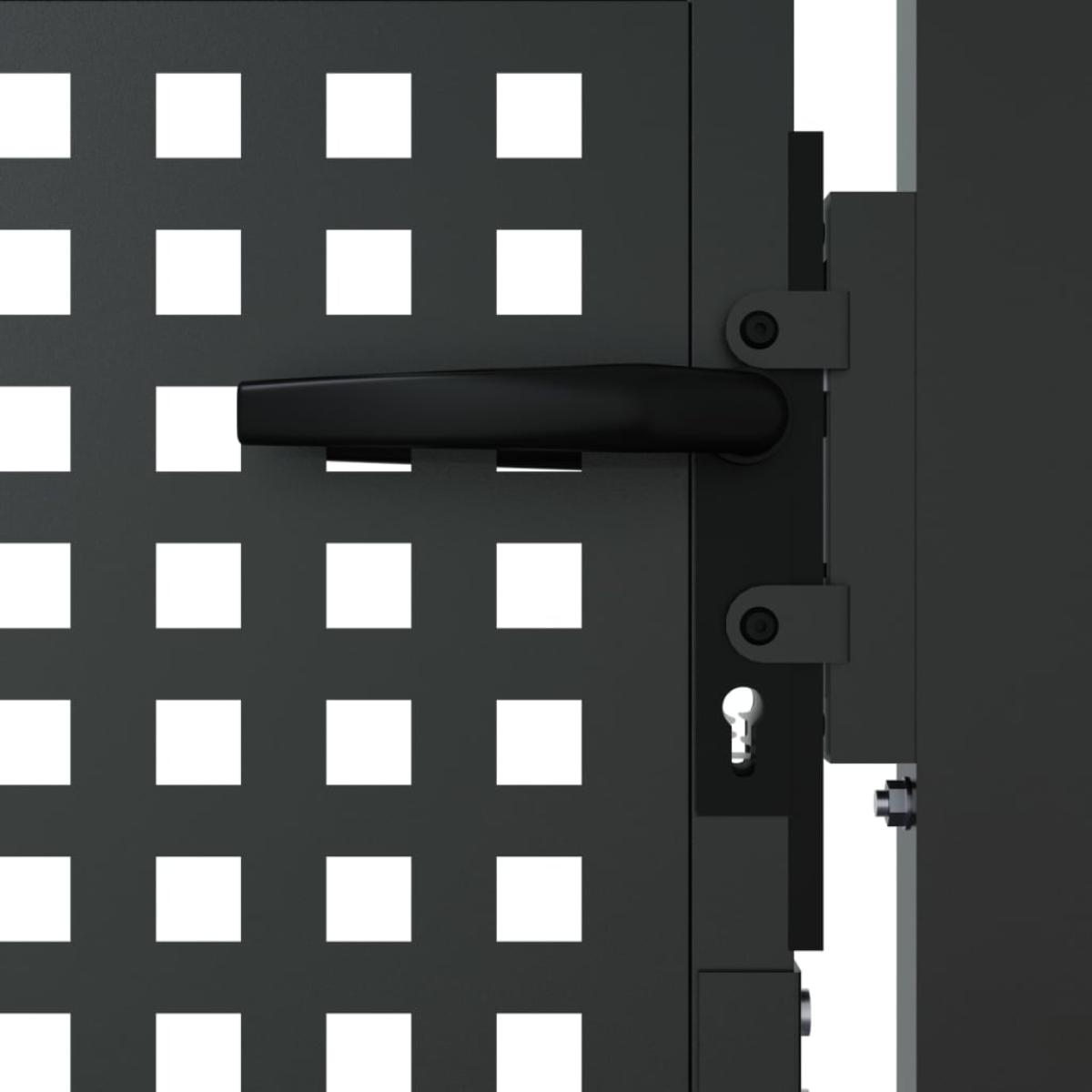 Puerta de jardín acero gris antracita 105x150 cm