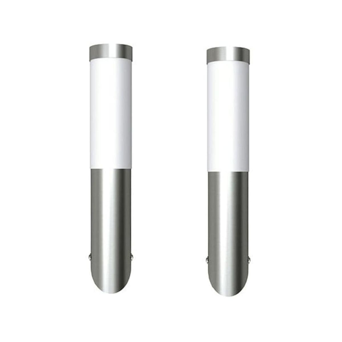Apliques de exterior 2 unidades acero inoxidable
