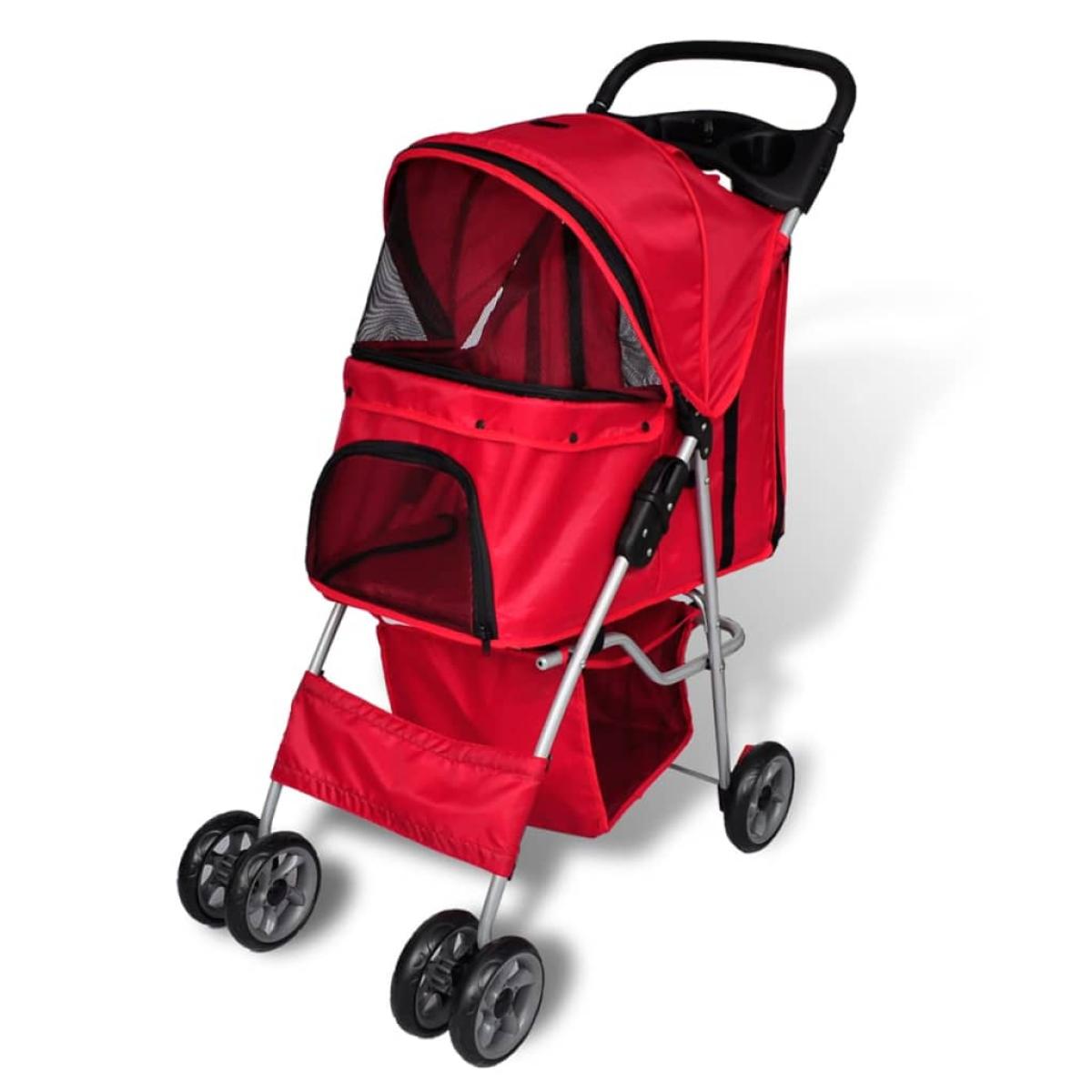 Cochecito para perros rojo 