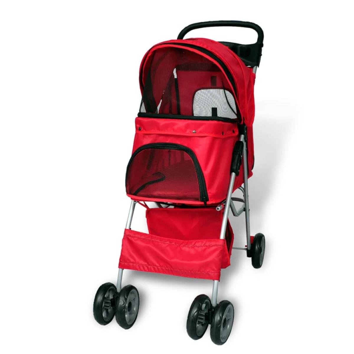 Cochecito para perros rojo 