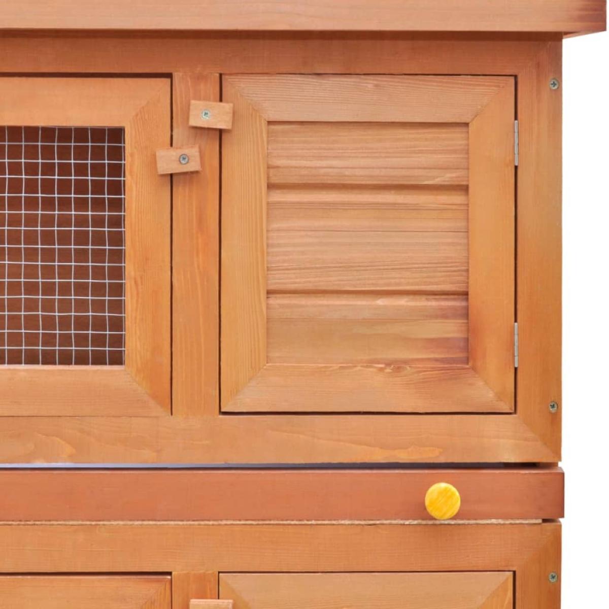 Casa de animales pequeños jaula conejera 4 puertas madera