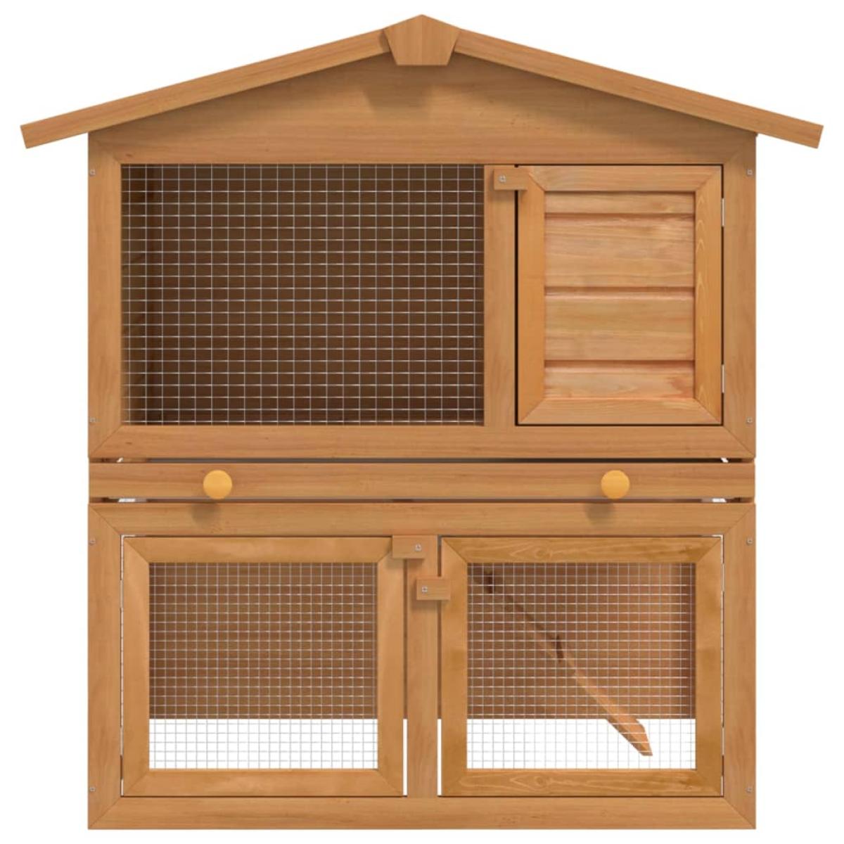 Casa de animales pequeños jaula conejera 3 puertas madera