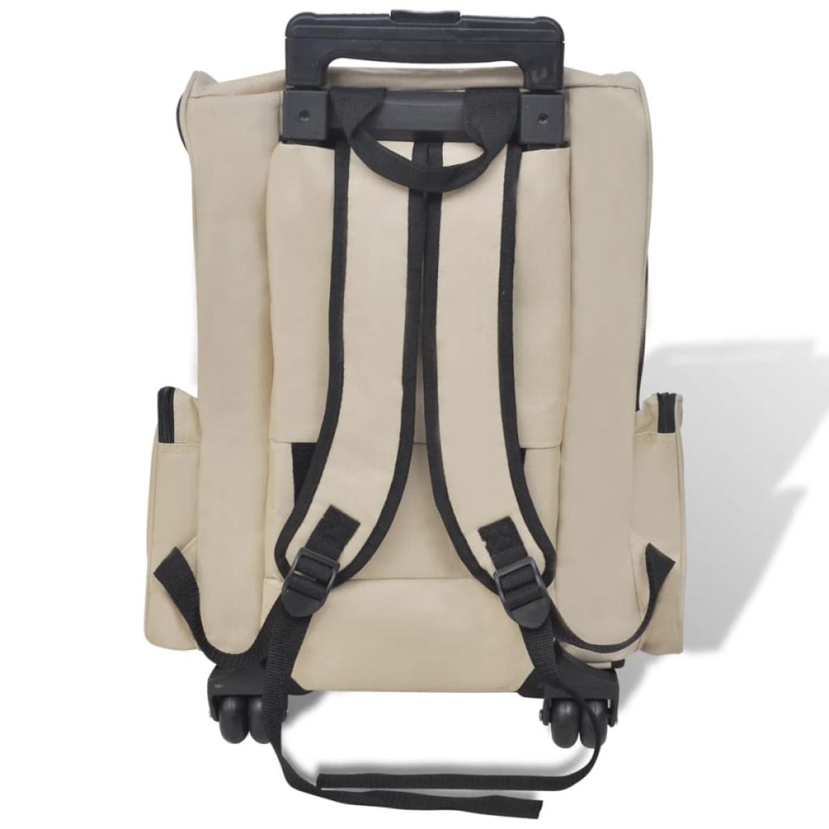 Carrito trolley plegable multiusos para mascotas beige