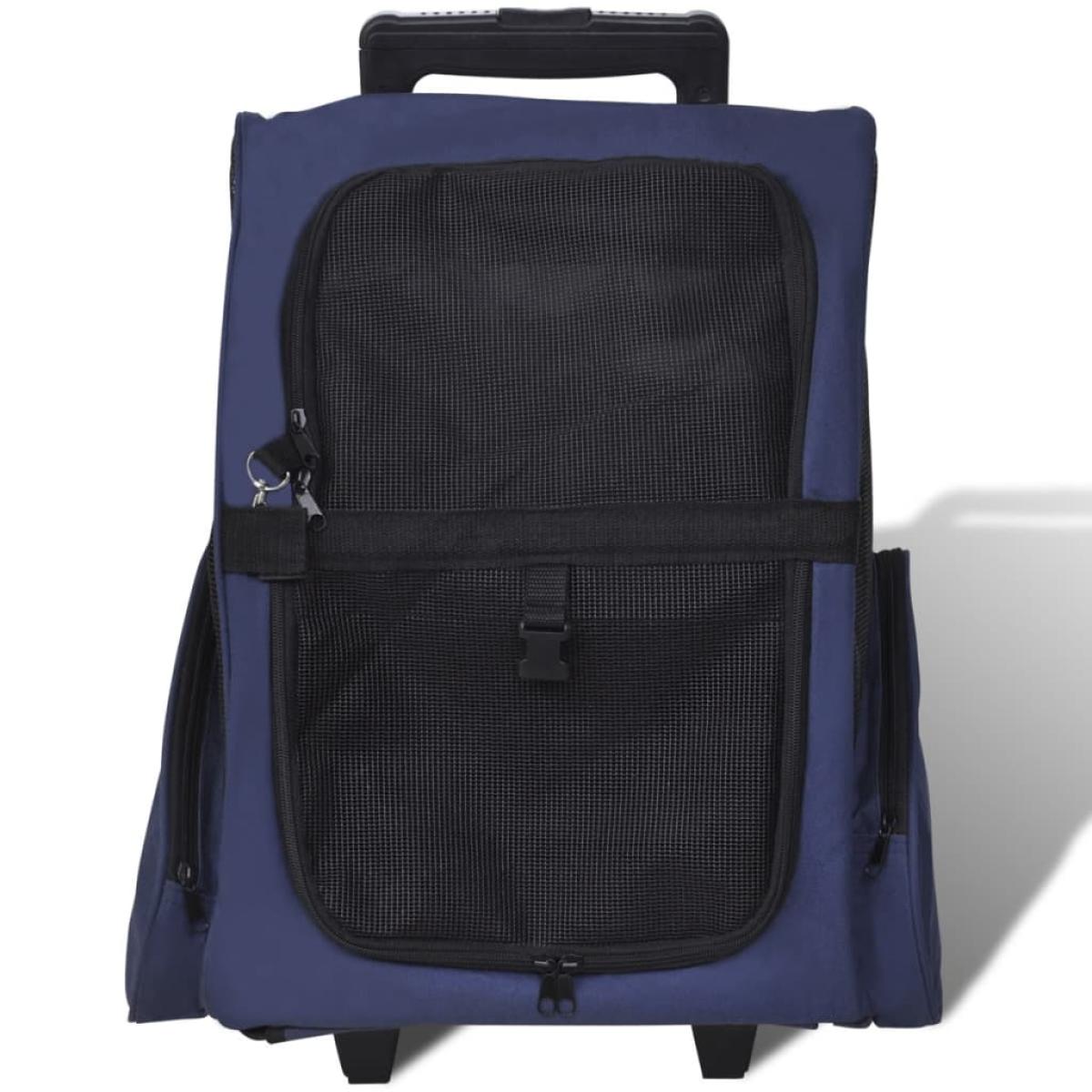 Carrito trolley plegable multiusos para mascotas azul