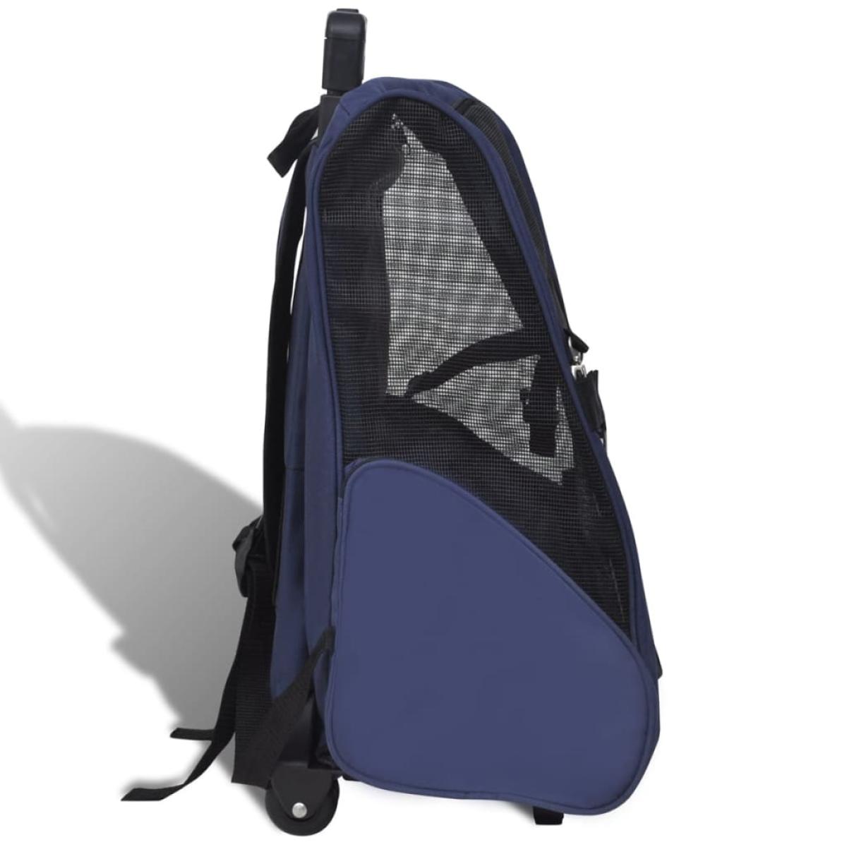 Carrito trolley plegable multiusos para mascotas azul