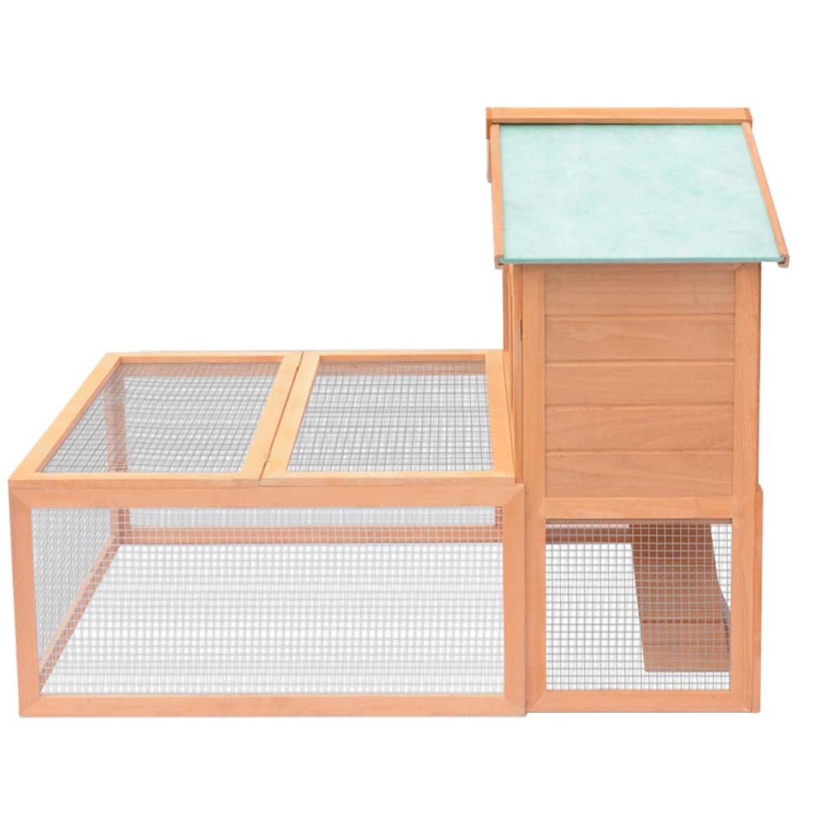 Conejera jaula de animales con patio exterior madera  
