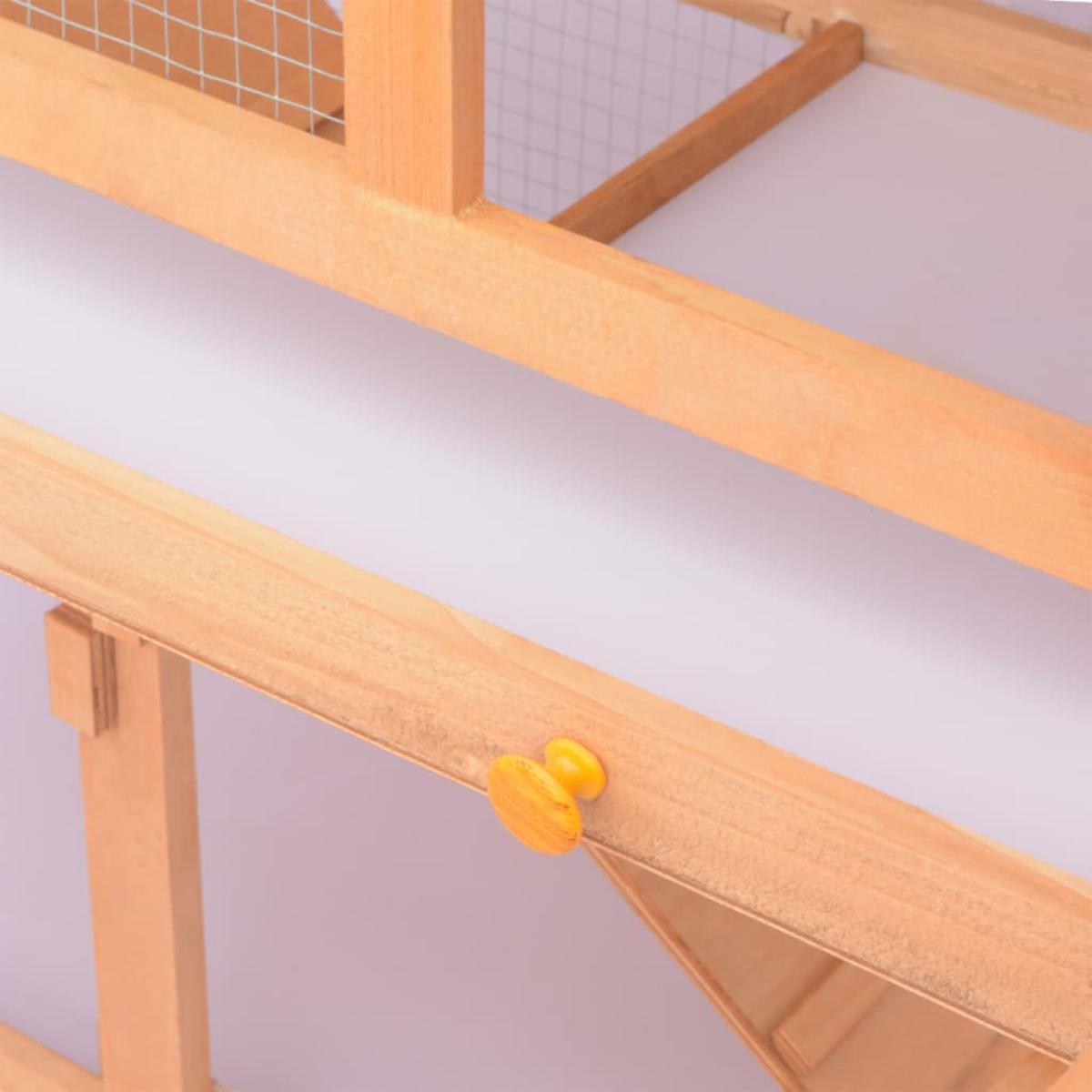 Conejera jaula de animales con patio exterior madera  