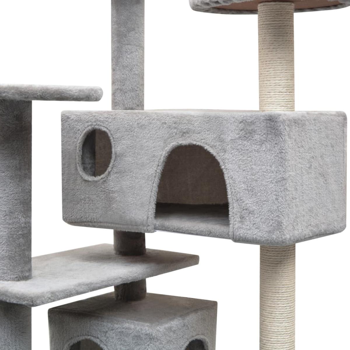 Rascador para gatos con poste rascador de sisal 125 cm gris