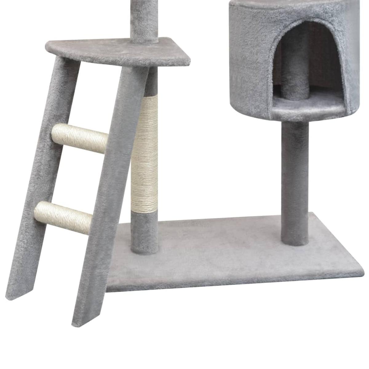 Rascador para gatos con poste rascador de sisal 150 cm gris