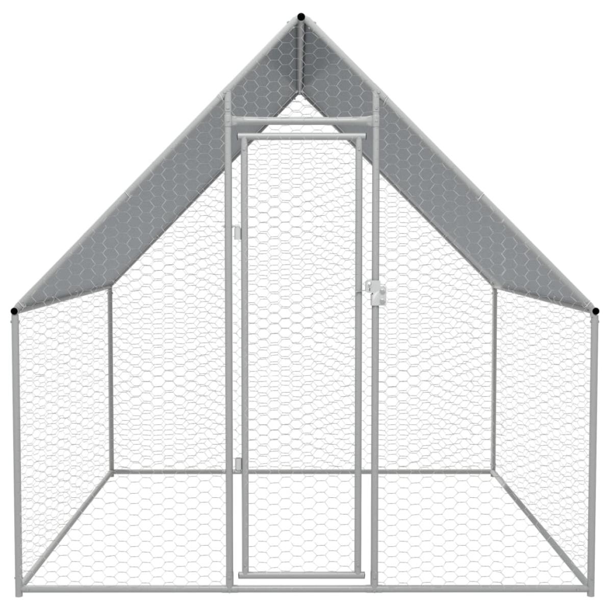 Jaula gallinero de exterior de acero galvanizado 2x2x1,92 m
