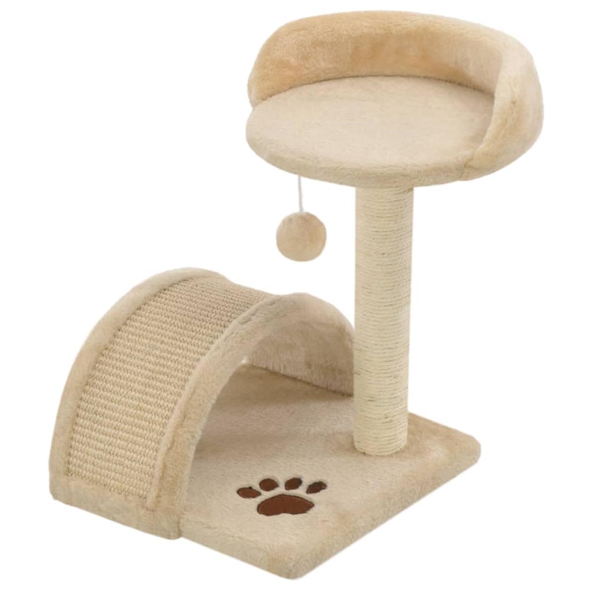 Rascador para gatos con poste de sisal 40 cm beige y marrón