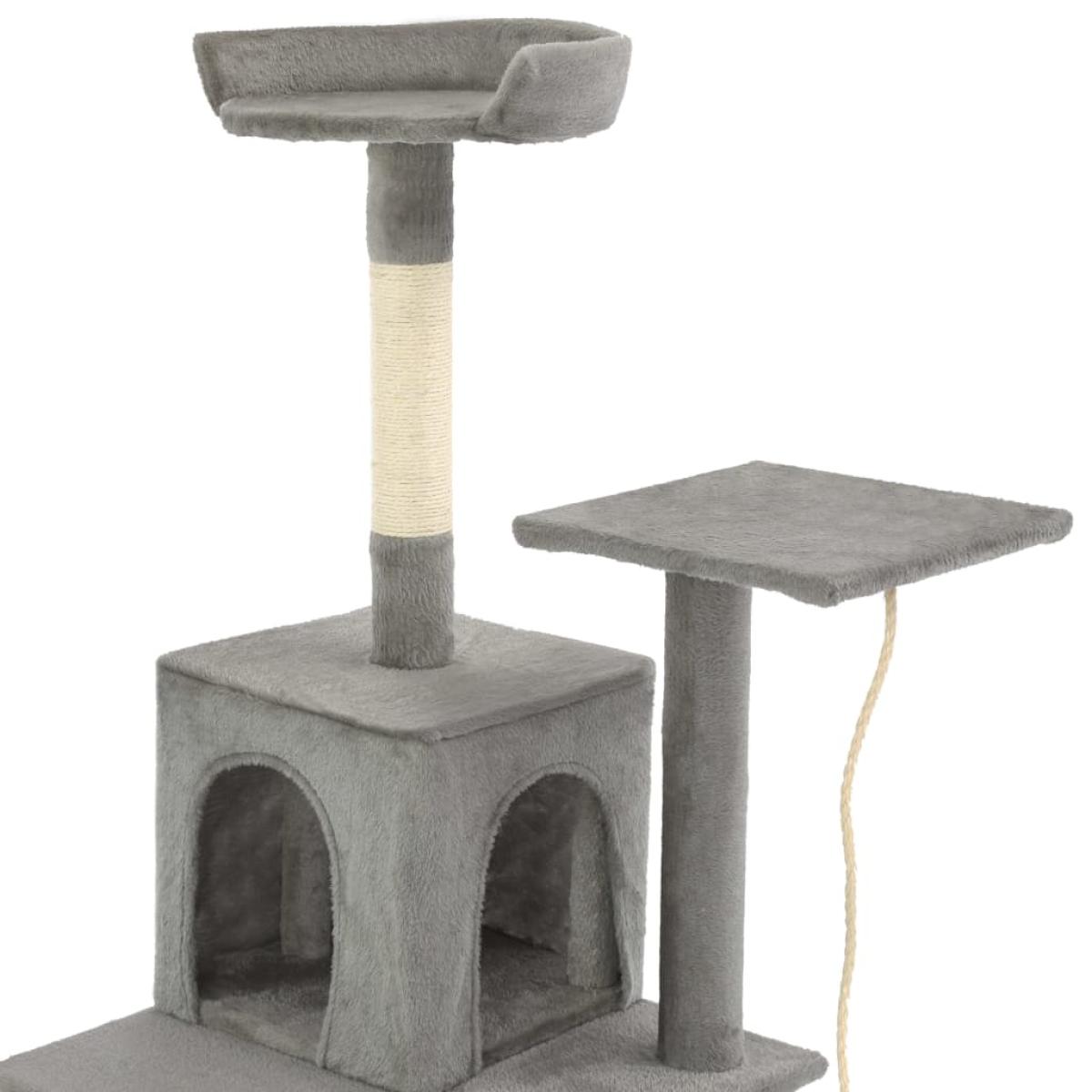 Rascador para gatos con poste de sisal 120 cm gris