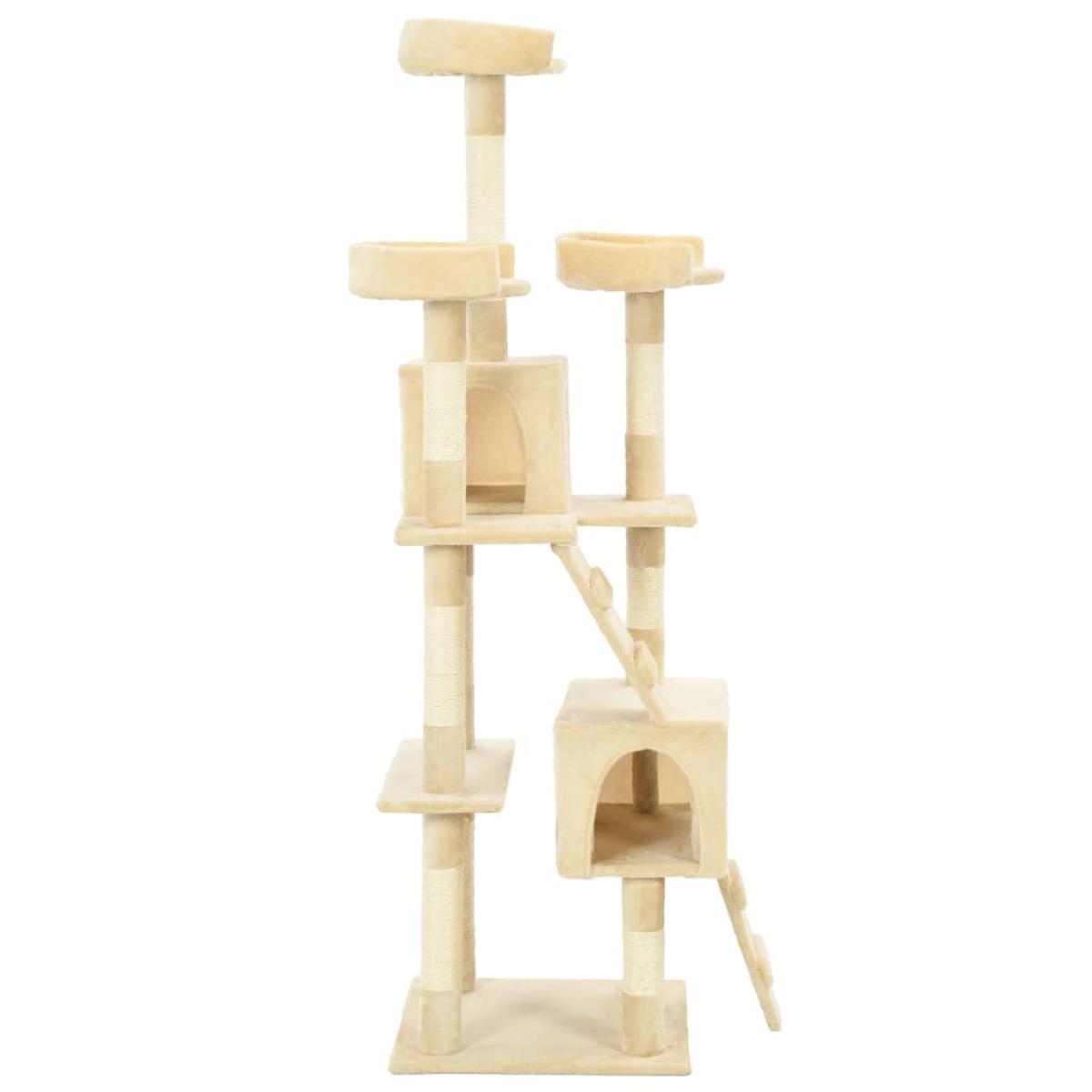 Rascador para gatos poste rascador de sisal 170 cm beige