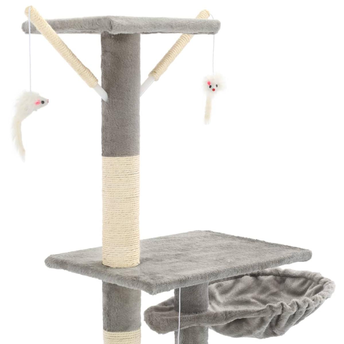 Rascador para gatos con poste de sisal 230-250 cm gris