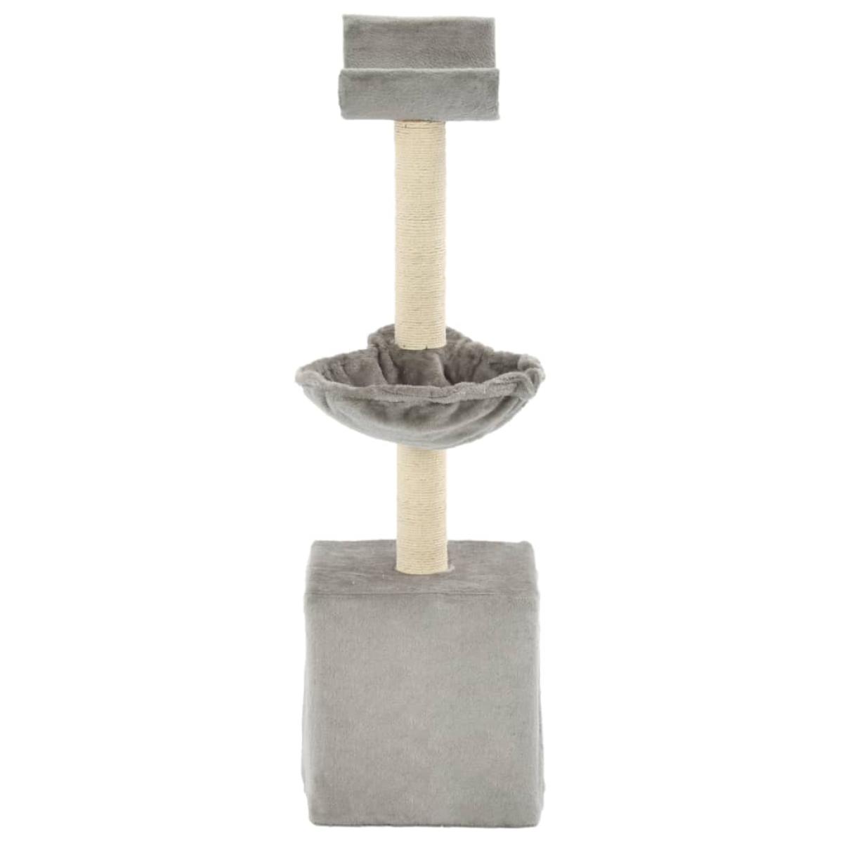 Rascador para gatos con poste de sisal 105 cm gris