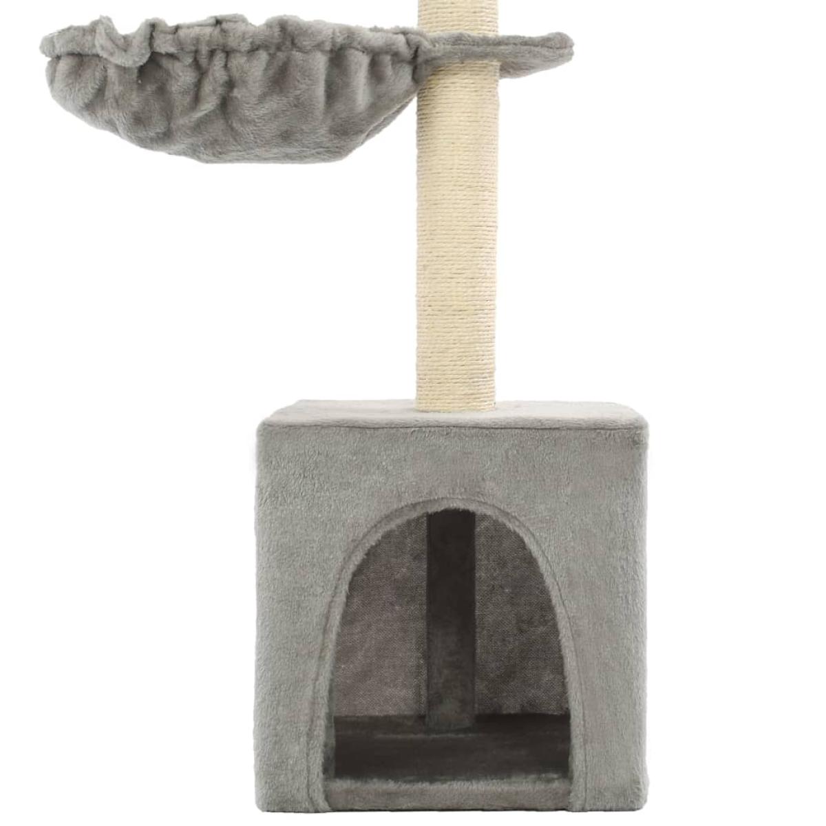 Rascador para gatos con poste de sisal 105 cm gris