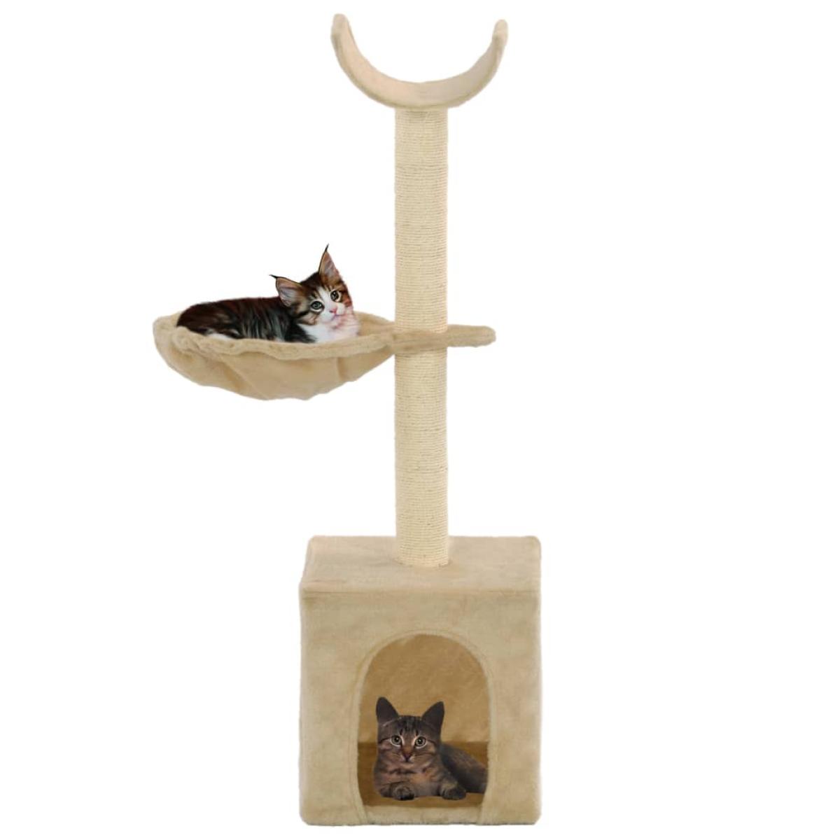 Rascador para gatos con poste de sisal 105 cm beige