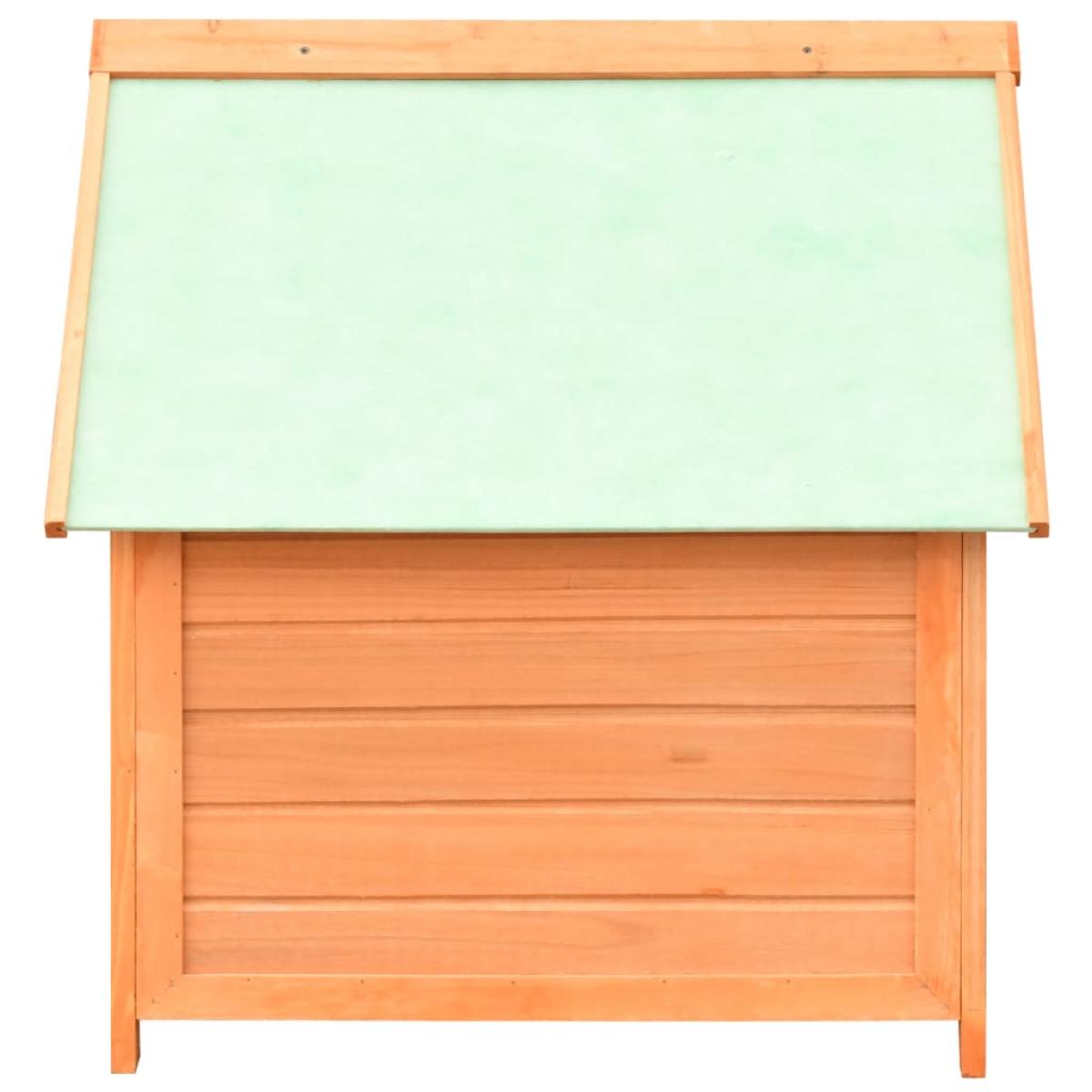 Caseta para perros madera maciza de pino y abeto 72x85x82 cm