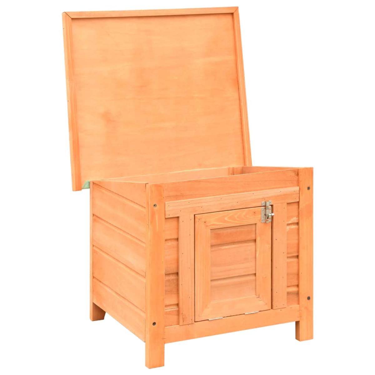 Caseta para gatos madera maciza de pino y abeto 50x46x43,5 cm