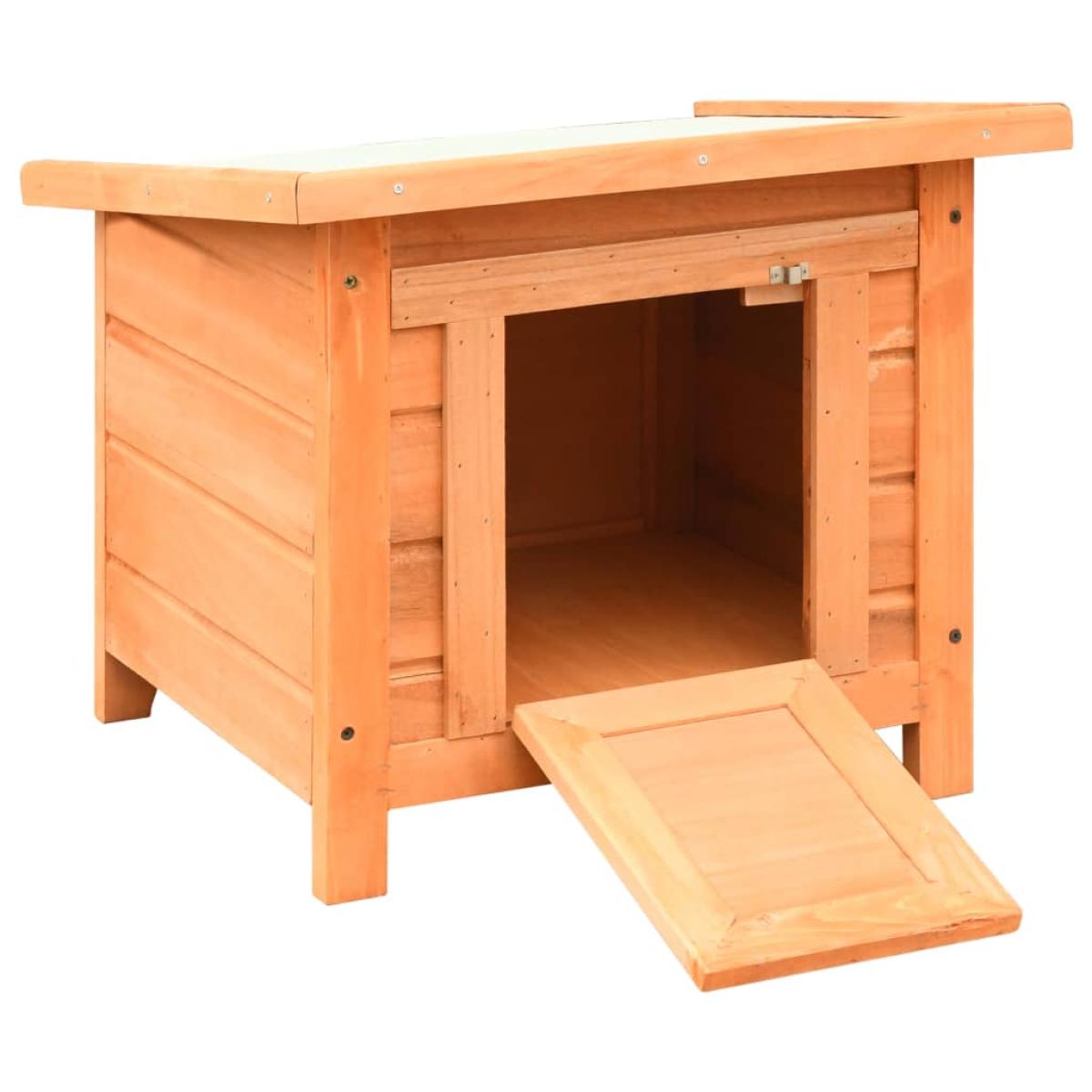 Caseta para gatos madera maciza de pino y abeto 50x46x43,5 cm
