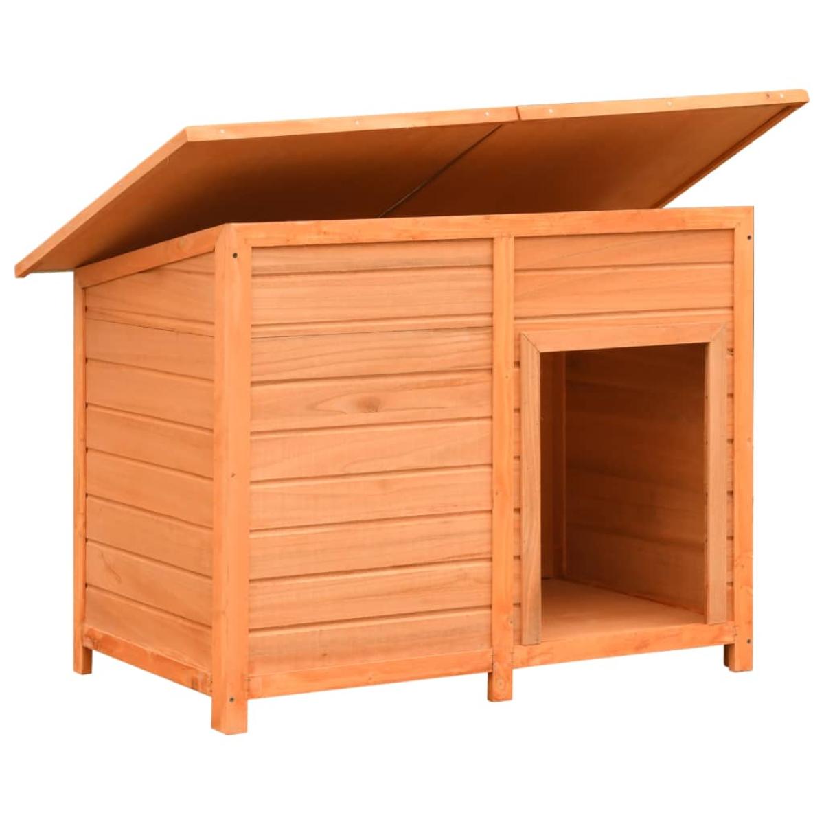 Caseta para perros madera maciza de pino y abeto 120x77x86 cm