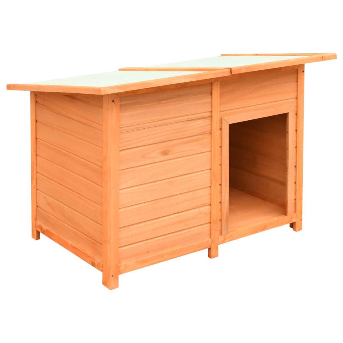 Caseta para perros madera maciza de pino y abeto 120x77x86 cm