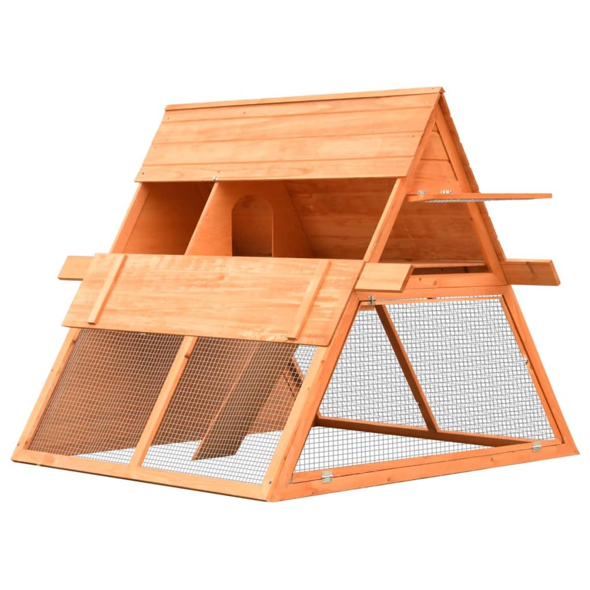 Conejera de madera maciza de pino y abeto 152x128x108 cm