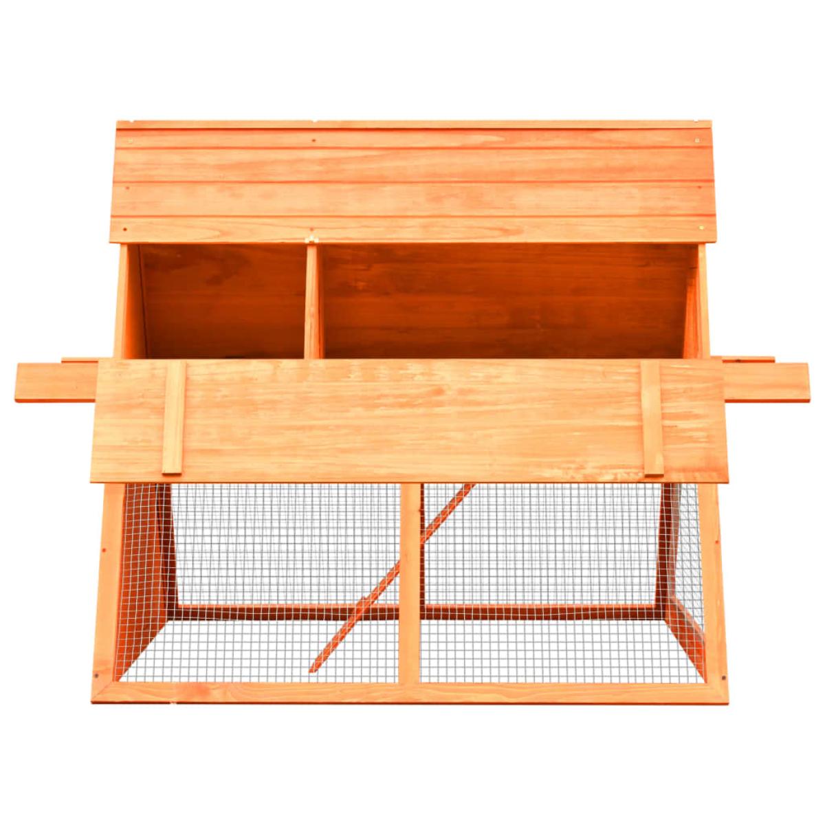 Conejera de madera maciza de pino y abeto 152x128x108 cm