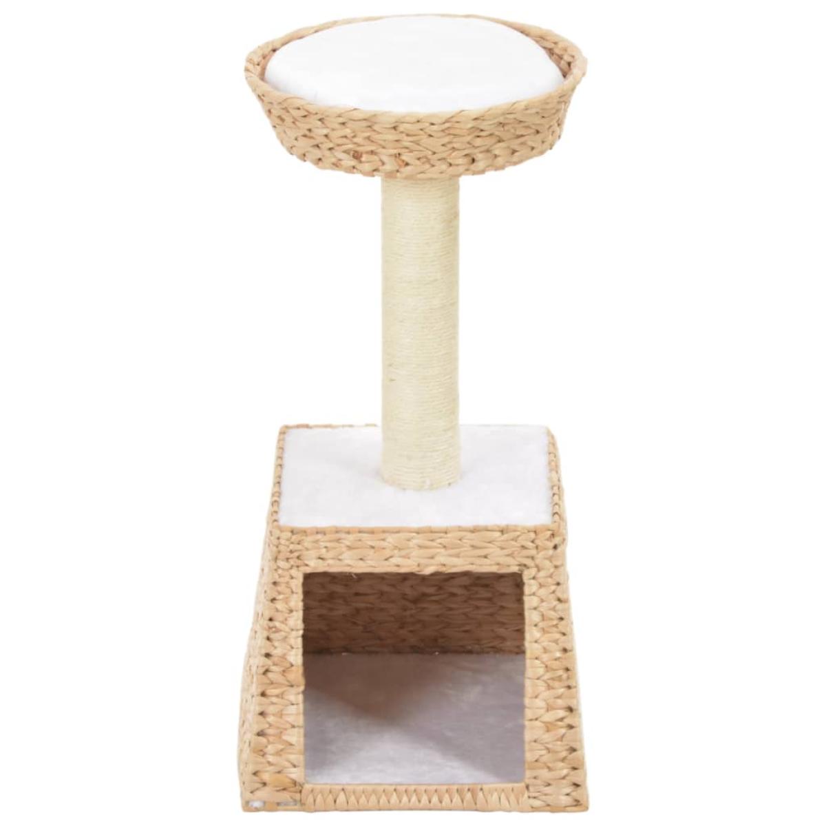 Rascador para gatos de hierba marina con poste de sisal 