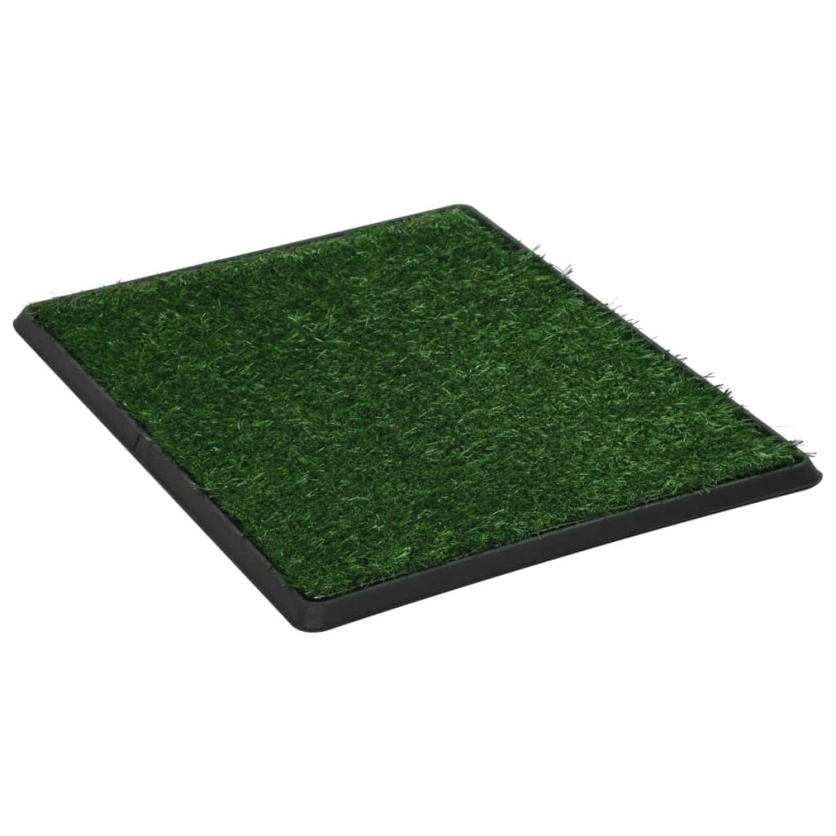 Inodoro mascotas con bandeja césped artificial verde 64x51x3 cm