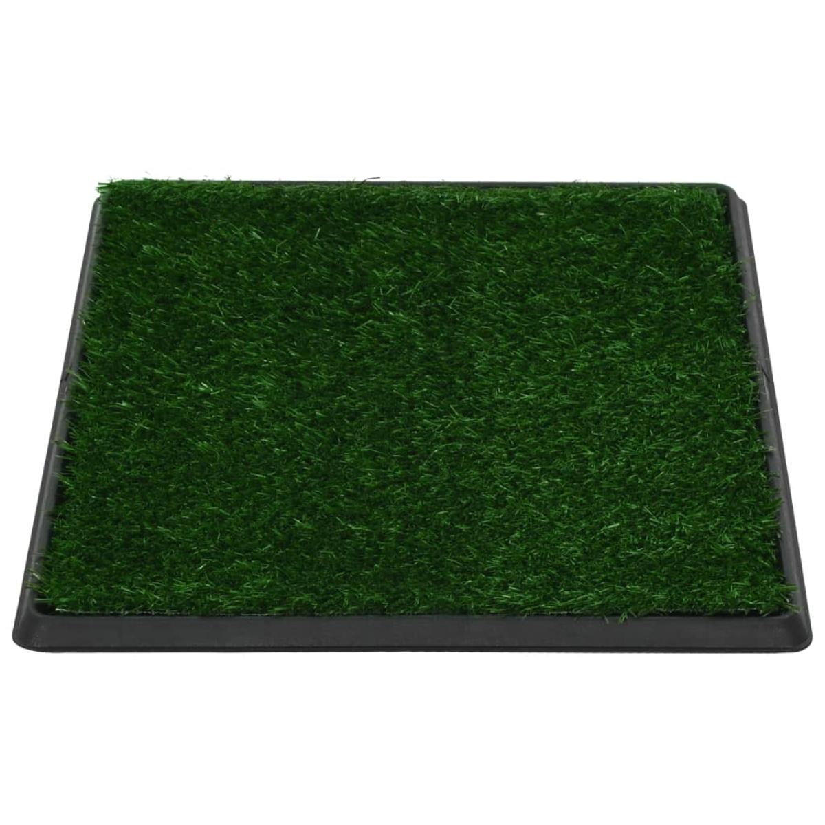 Inodoro mascotas con bandeja césped artificial verde 64x51x3 cm