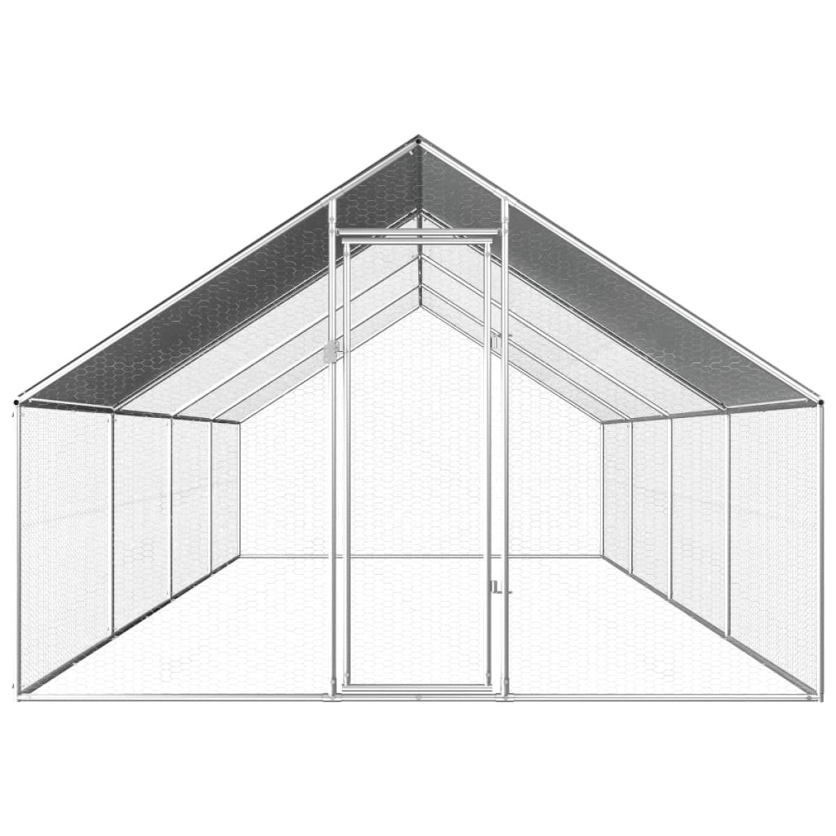Jaula gallinero de exterior de acero galvanizado 2,75x8x1,92 m  
