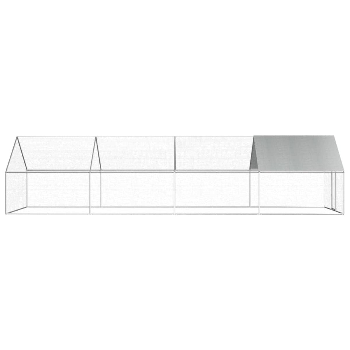 Jaula gallinero de exterior de acero galvanizado 2,75x8x1,92 m  