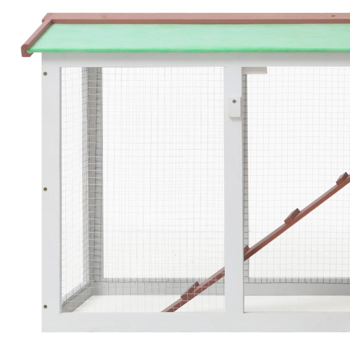 Jaula de animales grande madera marrón y blanco 145x45x85 cm