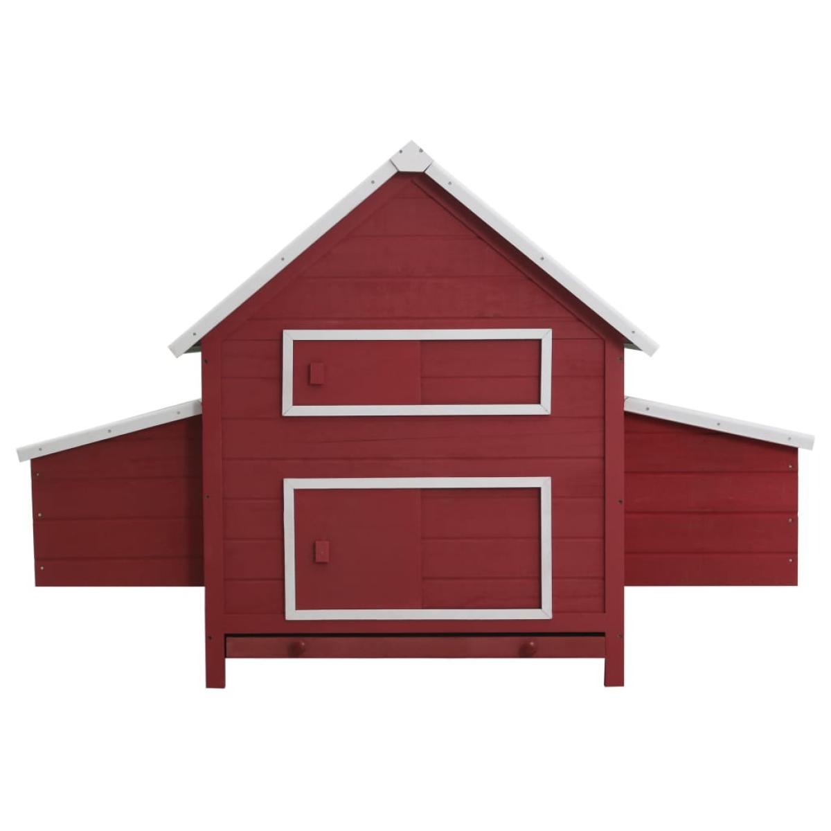 Gallinero de madera rojo 157x97x110 cm