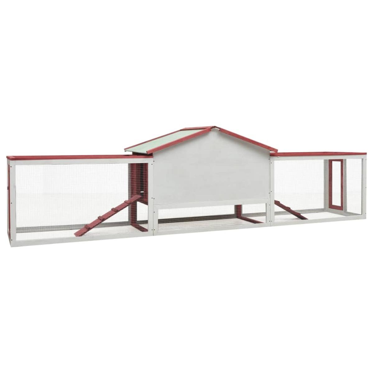 Conejera de madera maciza de pino y abeto rojo 310x70x87 cm