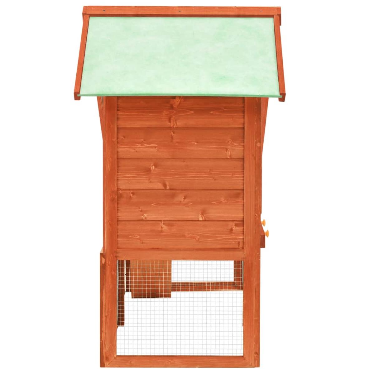 Conejera de madera maciza de abeto 140x63x120 cm