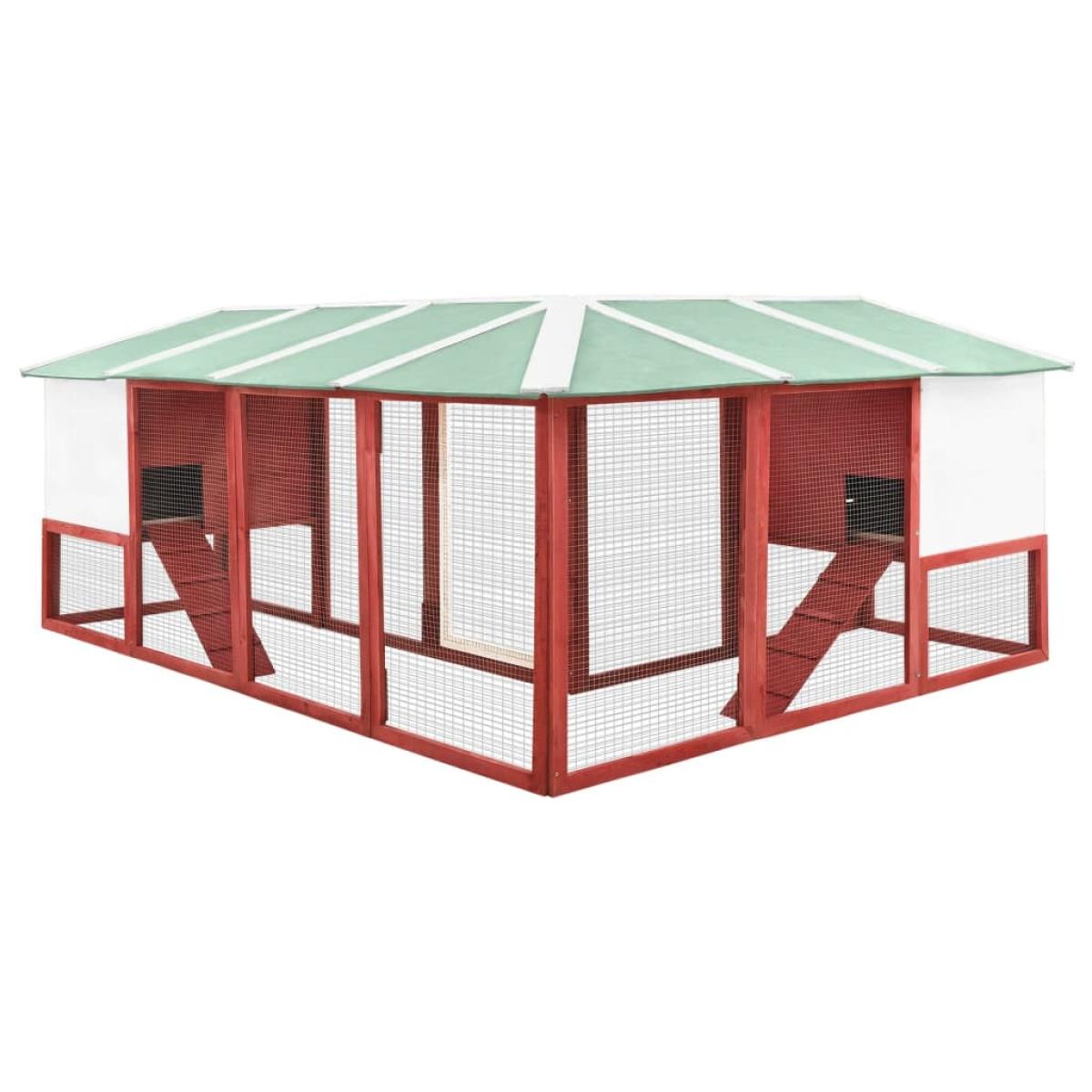 Jaula conejera de exterior con corral madera abeto rojo blanco