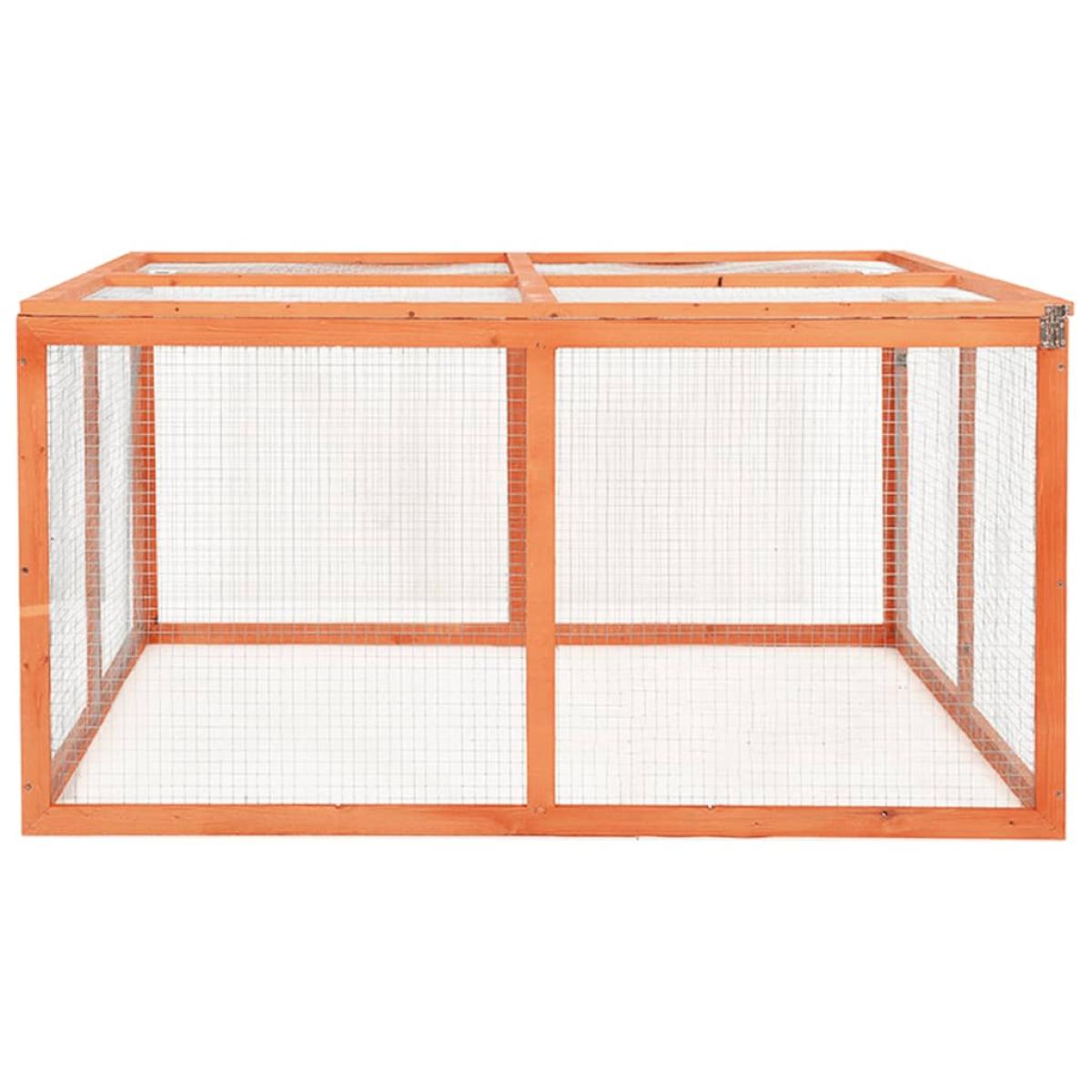 Conejera de madera maciza de abeto 124x120x60 cm