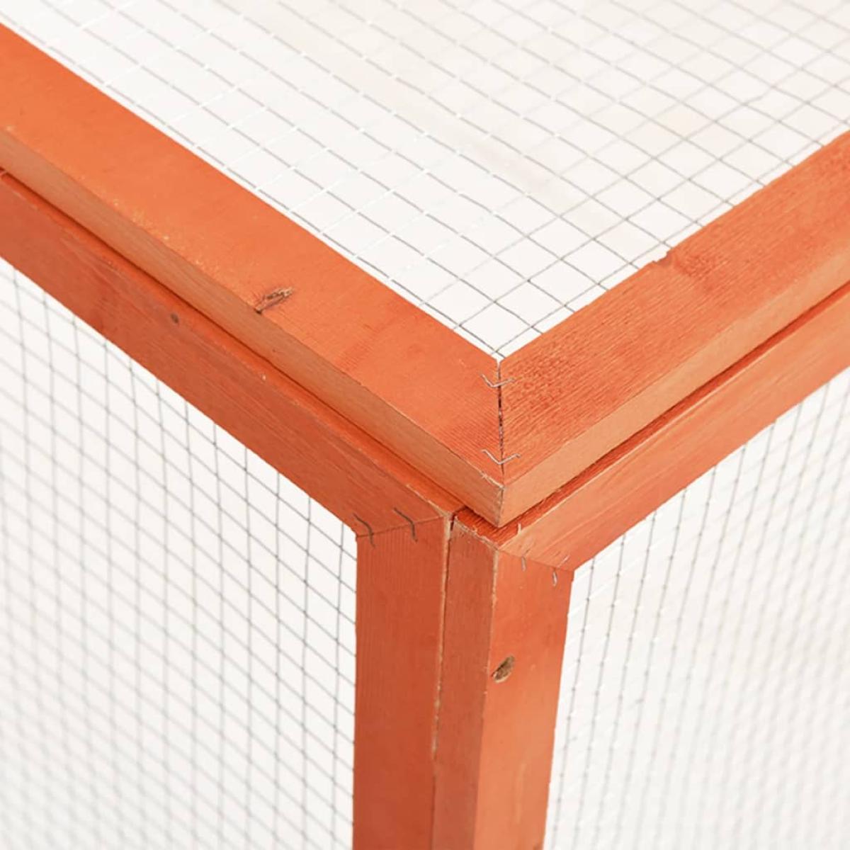 Conejera de madera maciza de abeto 124x120x60 cm