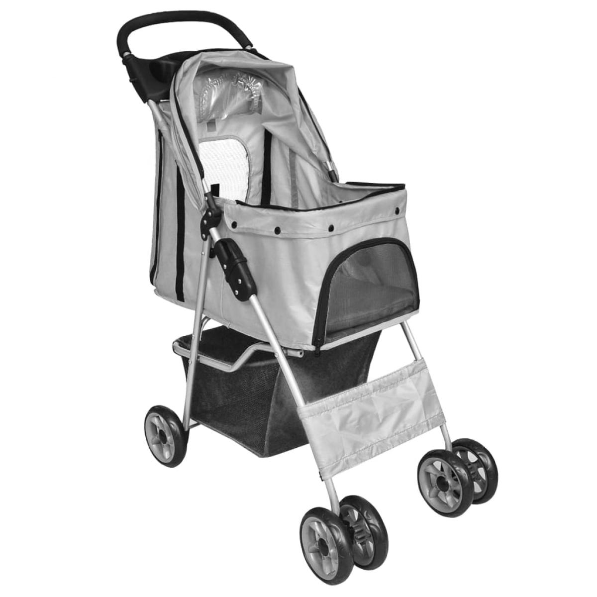 Cochecito plegable para mascotas perro/gato gris