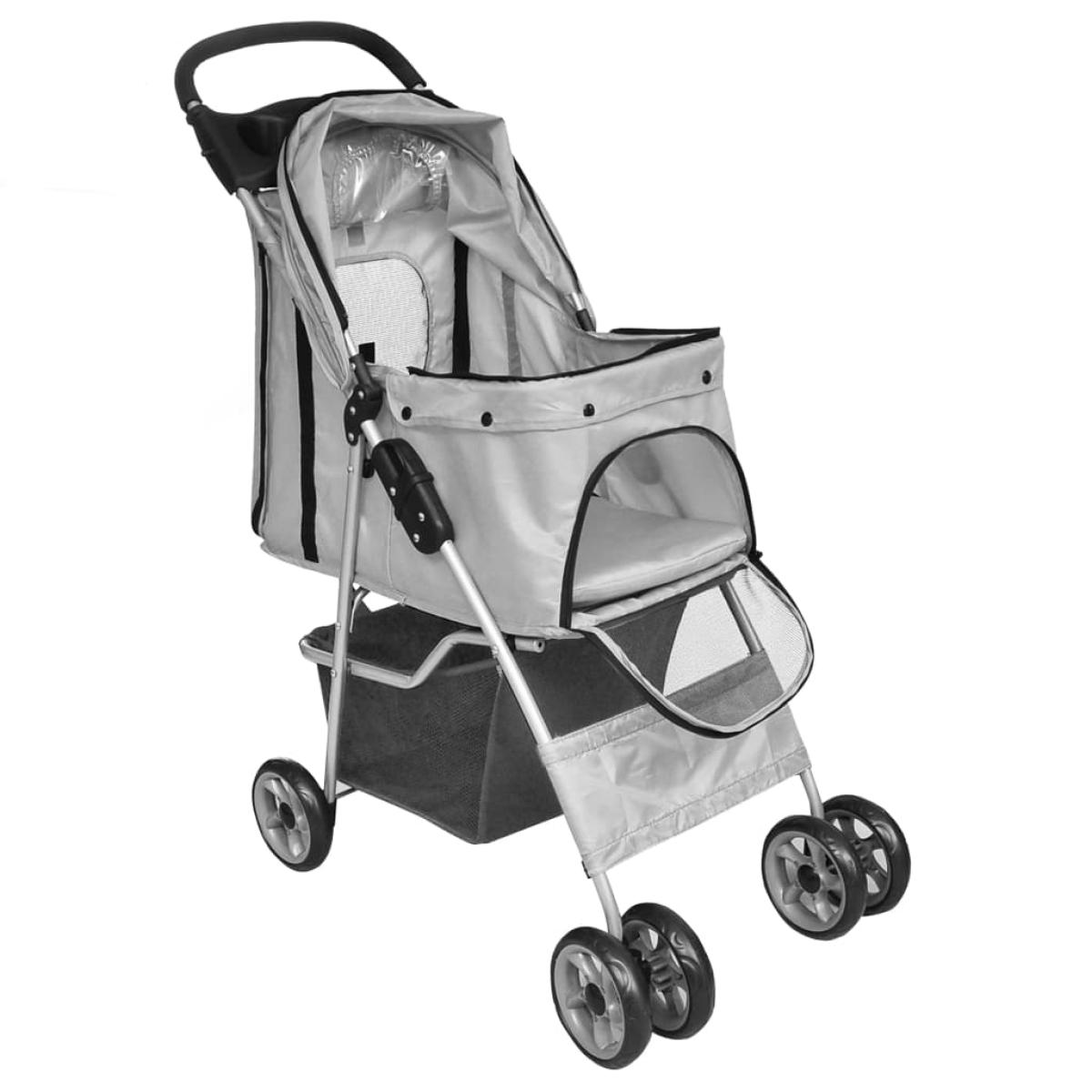 Cochecito plegable para mascotas perro/gato gris