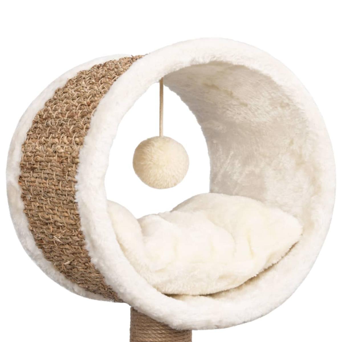 Árbol para gatos túnel superior y juguete hierba marina 56 cm