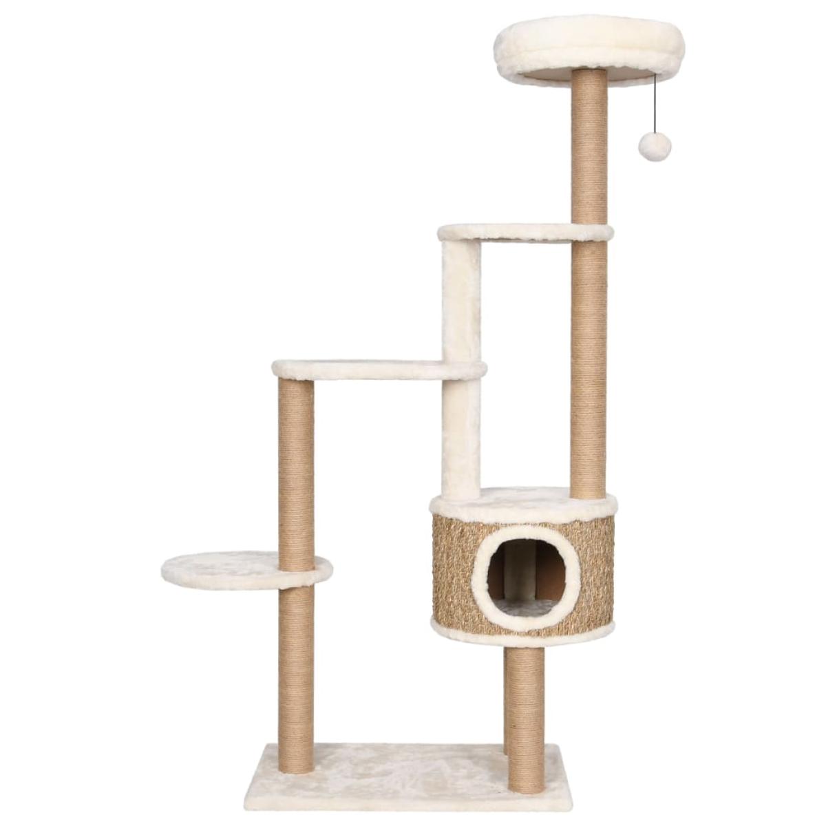 Árbol para gatos cojín lujo poste rascador hierba marina 148 cm