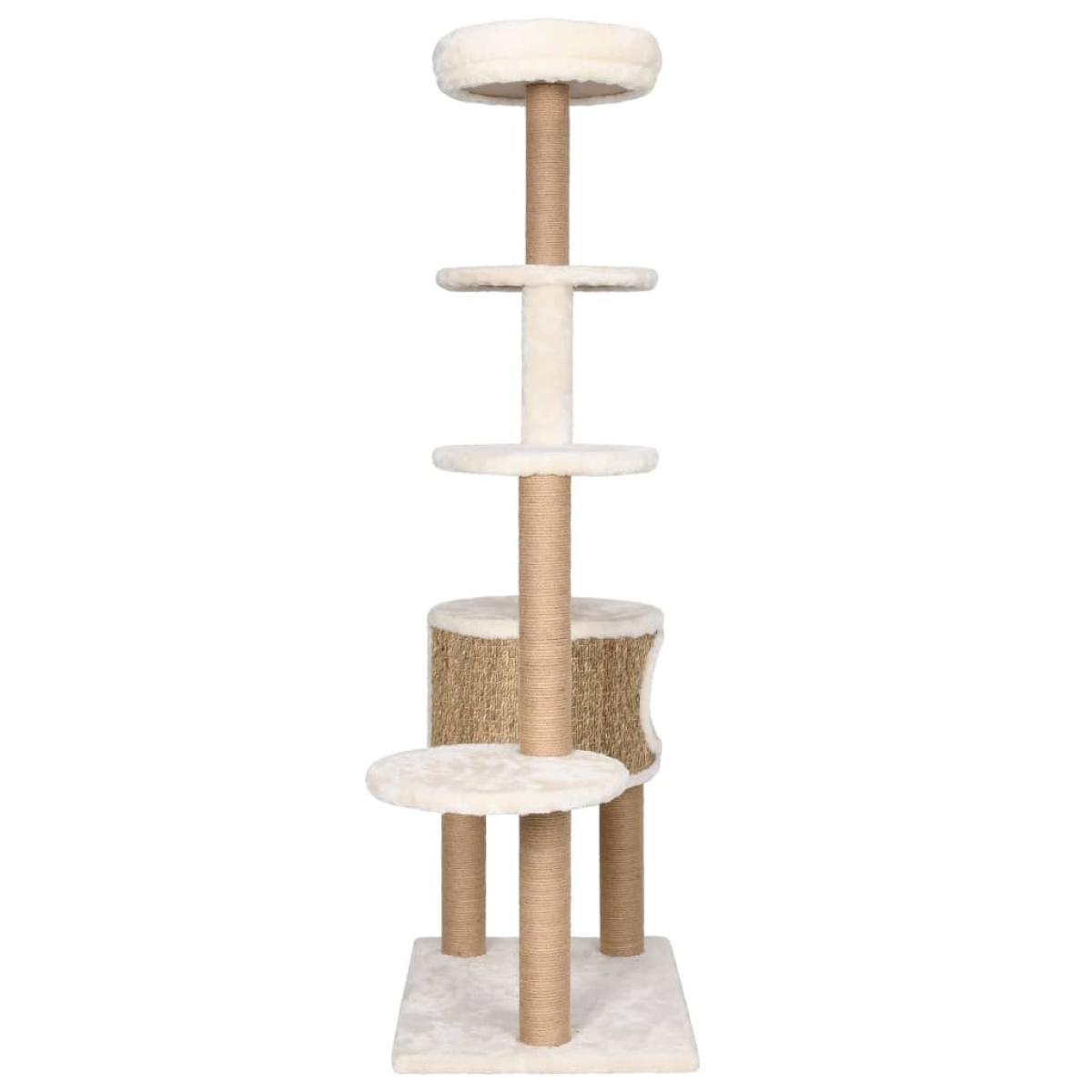 Árbol para gatos cojín lujo poste rascador hierba marina 148 cm