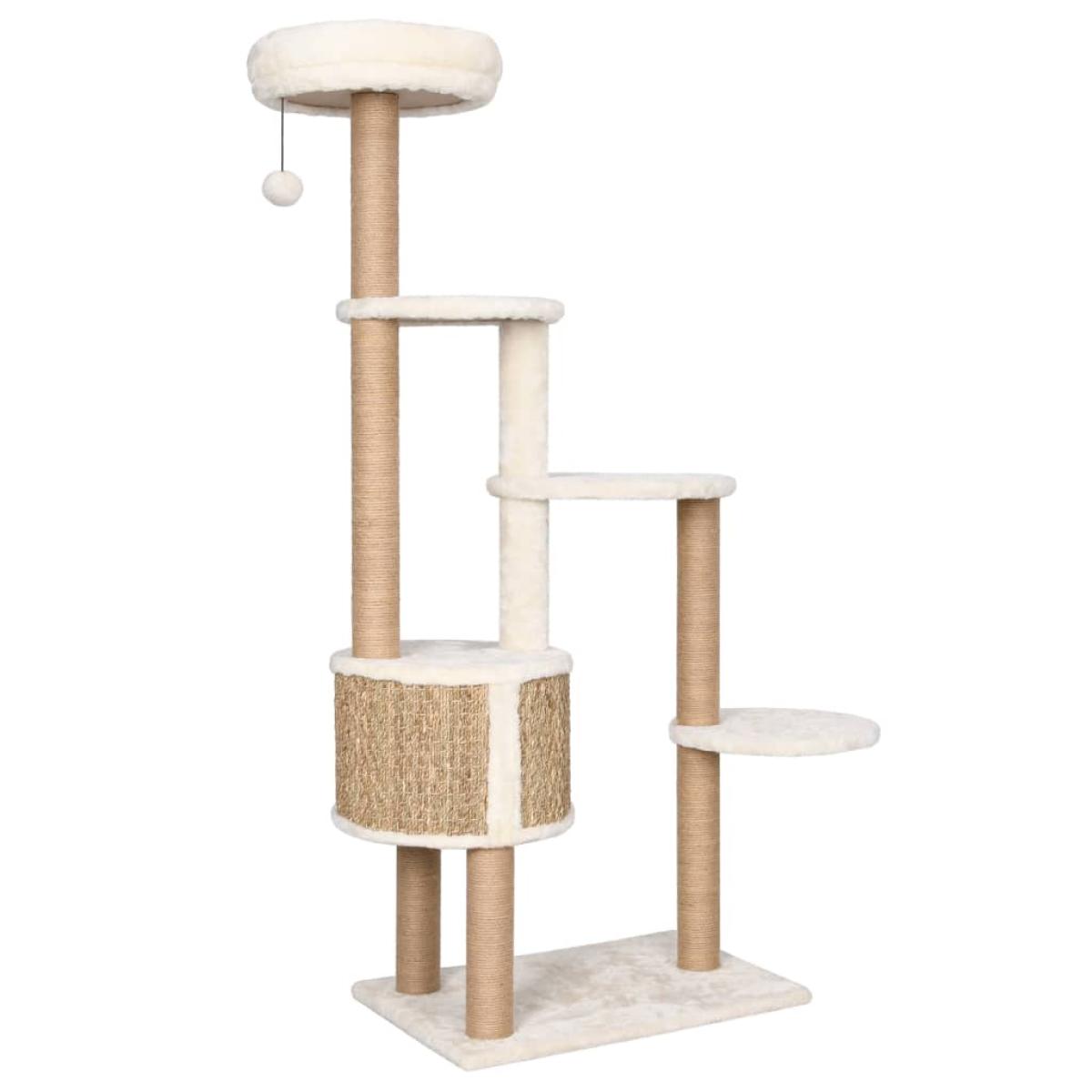 Árbol para gatos cojín lujo poste rascador hierba marina 148 cm