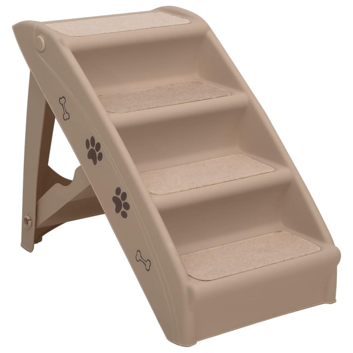 Escalera plegable para perros marrón 62x40x49,5 cm