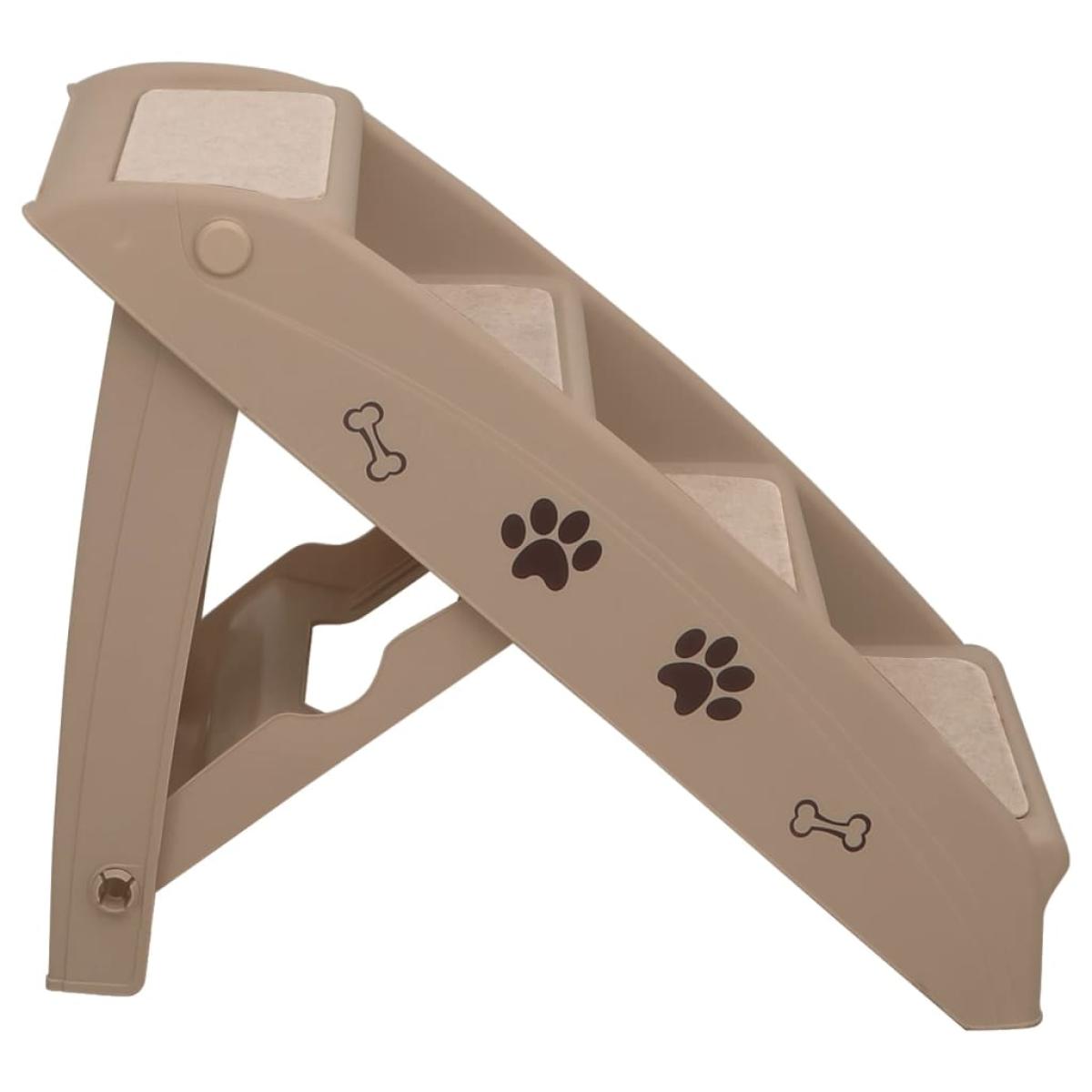 Escalera plegable para perros marrón 62x40x49,5 cm